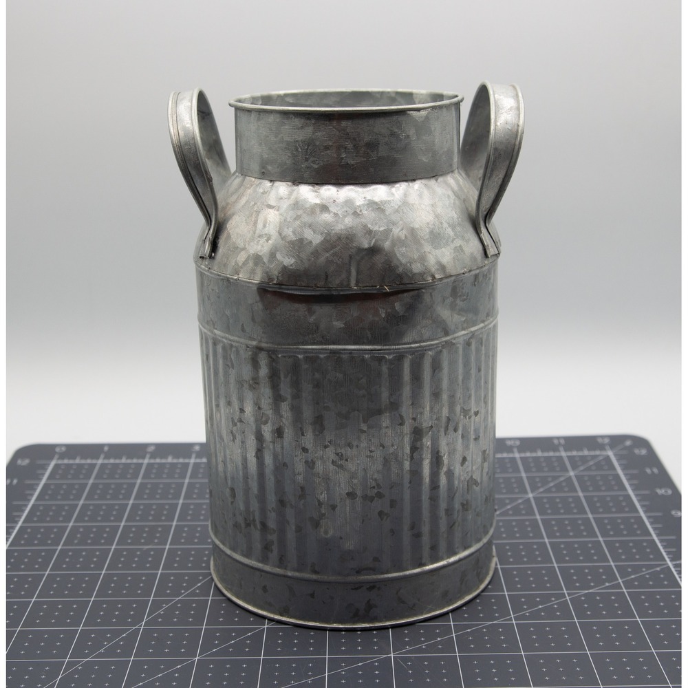 Ashland Galvanized Metal Decorative Milk Jug Farmhouse‎ Ribbed Vase